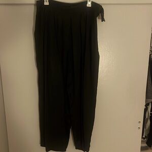 Sonia Rykiel green satin pleated trousers